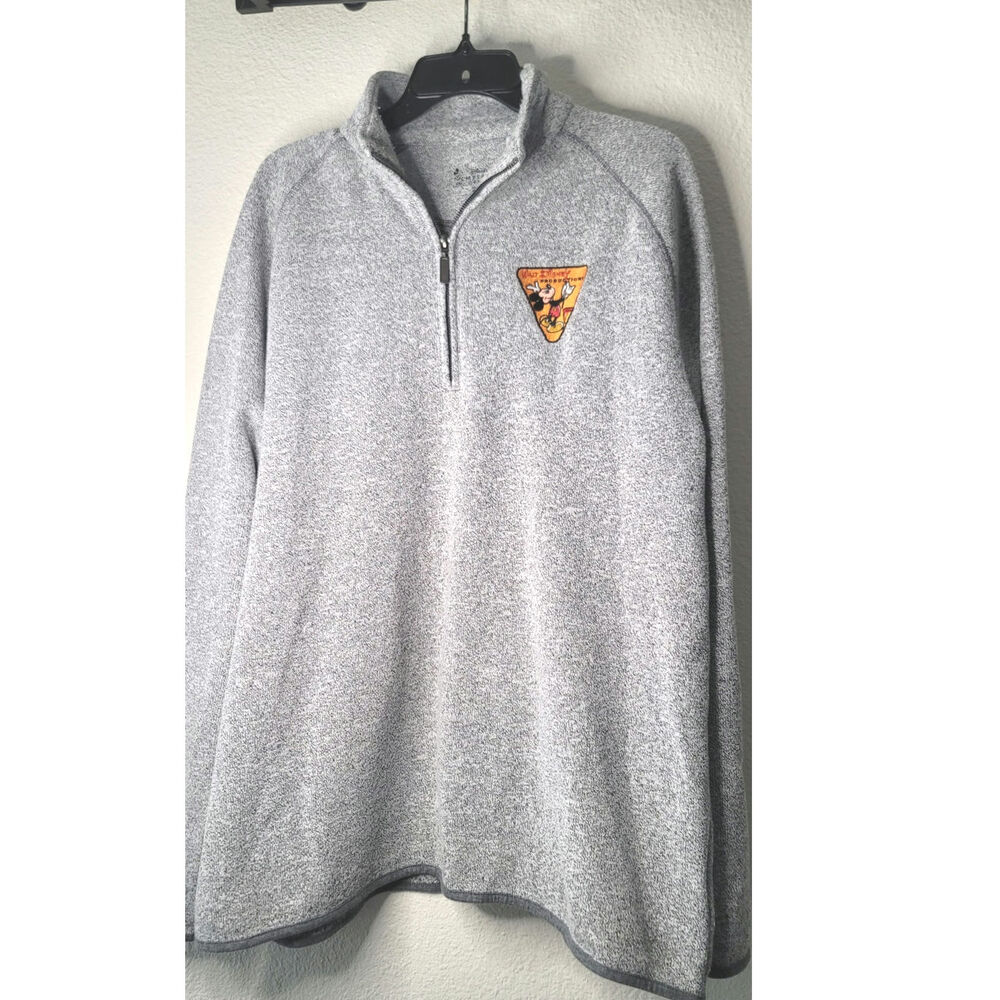 Quarter-zip Pullover Sweatshirt Disney Mickey Triangle Embroidered Logo Men's XL - Picture 1 of 8
